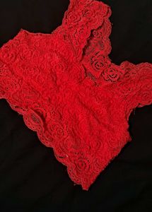 Vibrant Red Lace Bralette