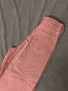 ZARA Dusty Pink Wide Leg Denim Jeans