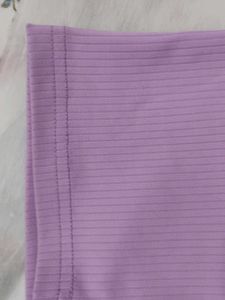 Lavender Square Neck Ribbed Top