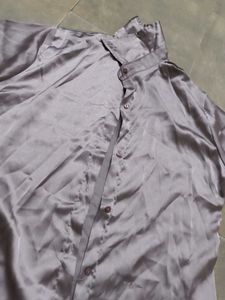 Satin Button-Down Shirt