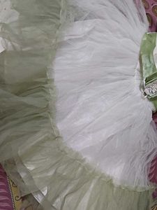 Elegant White &amp; Green Gown
