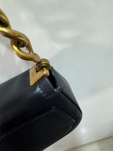 Chic Black Shoulder Bag with Chain Strap