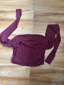 Stylish Maroon One-Shoulder Top