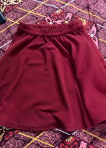 Maroon Flared Skirt