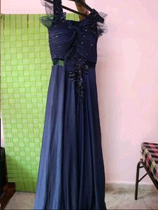 Elegant Navy Blue Ethnic Gown