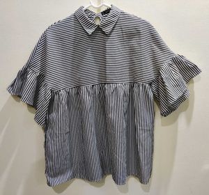 Striped Ruffle Sleeve Top