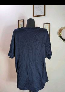 Navy Blouse with Ribbon Detail