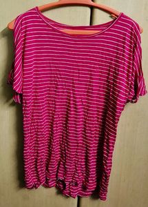 Striped Cold Shoulder Top