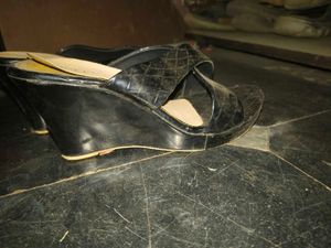 Korean Stappy Black Wedges