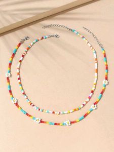 Cute Beaded Daisy Choker Set