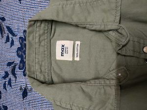 Men's Casual Olive Green Denim Shirt