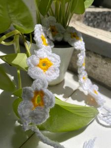 Handmade Crocheted Flower Hair Tie