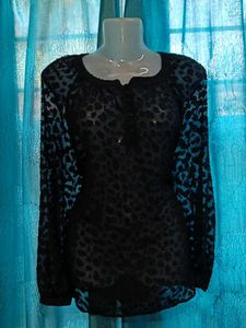 Elegant Black Sheer Blouse