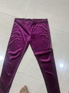 Plum Velvet Leggings