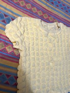 Textured Yellow T-Shirt