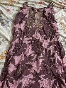 Pink Floral Print Kurta