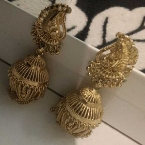 Golden Jhumka Earrings