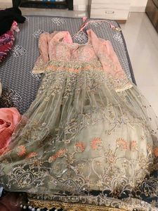 Elegant Peach Embroidered Kurta Set