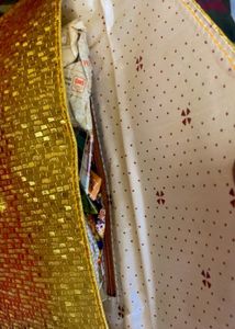 Gold Textured Clutch Bag