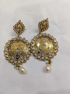 Traditional Kundan, Pearl Earrings