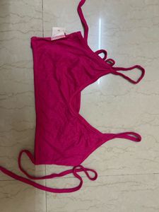Hot Pink String Bikini Top