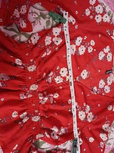 Red Floral Peplum Blouse