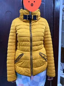 zara Mustard Puffer Jacket