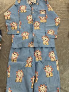 Cute Lion Print Pajama Set