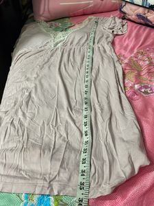Comfortable Pink Nightgown with Lace Trim