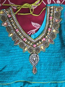 flared anarkali kurti with beautiful embroidery