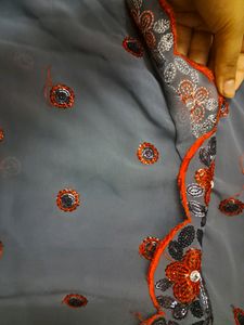 Worked Saree
