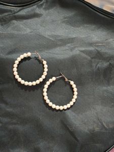 Elegant Pearl Hoop Earrings and plan