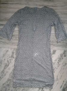 Sheer Lace Blue Mini Dress