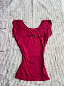 90s fitted pink top