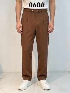 Men's Brown Pleated Trousers