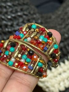 Boho Beaded Hoop Earrings