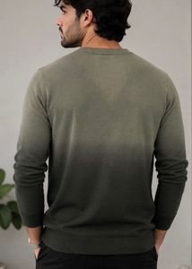 Peter England Men's V-Neck Ombre Knit Sweater