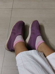 Lavender Knit Sneakers