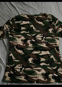 Red Ribbed Top &amp; Camo Print To