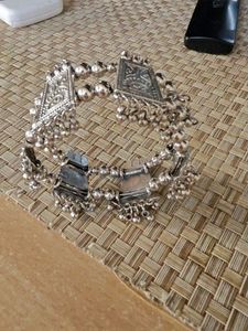 Ethnic Silver Oxidized Bracelet