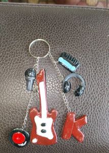 Music Themed Guitar Keychain