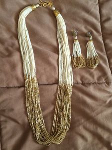 Elegant Beaded Necklace &amp; Earrings Set