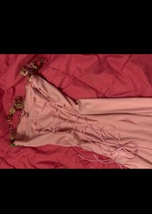 Floral Trimmed Pink Slip Dress