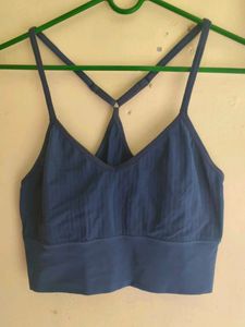 Blue Sports Bra Top