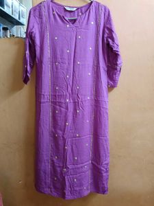 Beautiful Purple Kurta with Embellishments