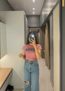 🌸 PINK CROP TOP - TEE (SUPER CITE PASADENA) 🌸