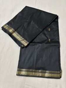 Silk Black &amp; Gold Saree