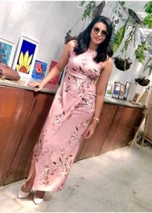 Harpa Floral Print A-line Wrap Dress