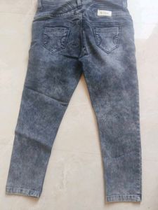 Washed Denim High-Waist Jeans