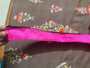 plain pink saree /lahengas lace